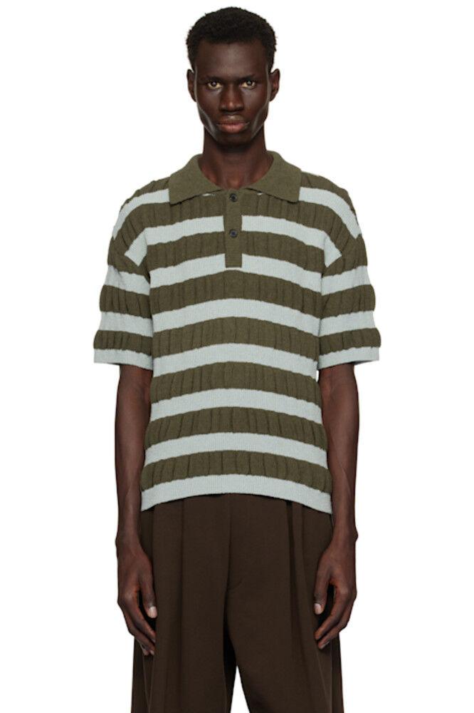 Поло в полоску синего и хаки цвета пузырьков Andersson Bell
Поло в полоску синего и хаки цвета пузырьков Andersson Bell