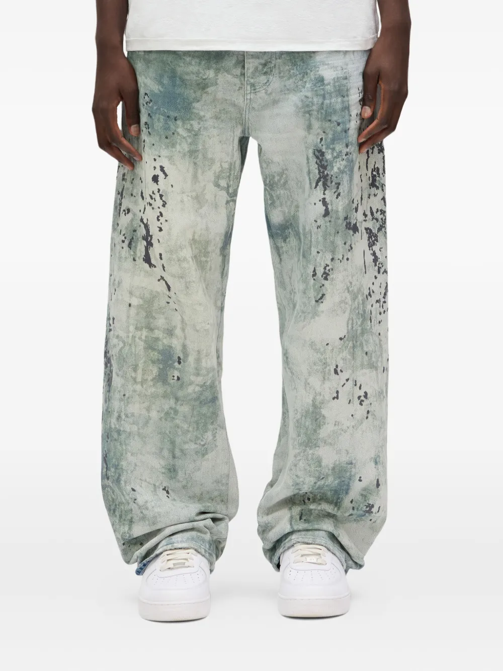 Джинсы P018 с потертостями и камуфляжным принтом Purple Brand, синий 
Джинсы P018 с потертостями и камуфляжным принтом Purple Brand, синий