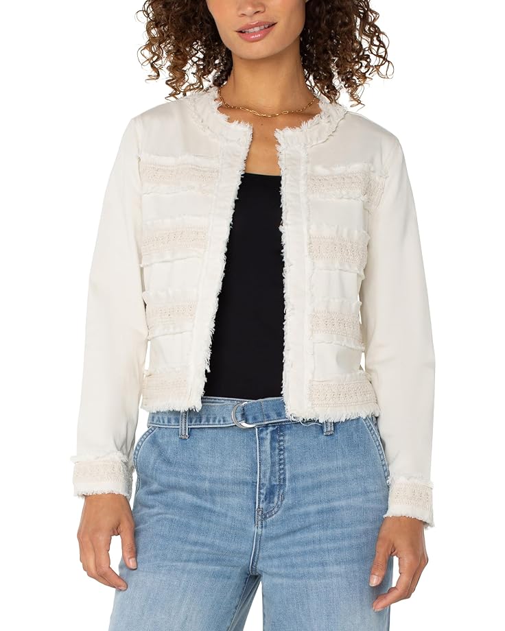 Куртка Liverpool Los Angeles Collarless Jacket With Fray & Lace in Soft Touch Twill, цвет Bone
Куртка Liverpool Los Angeles Collarless Jacket With Fray & Lace in Soft Touch Twill, цвет Bone