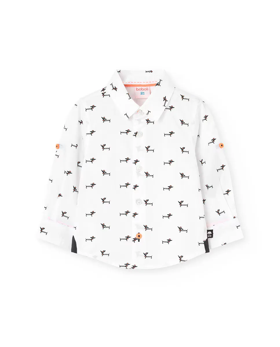 Хлопковая рубашка для малыша с фантазийным принтом Boboli, белый
Хлопковая рубашка для малыша с фантазийным принтом Boboli, белый