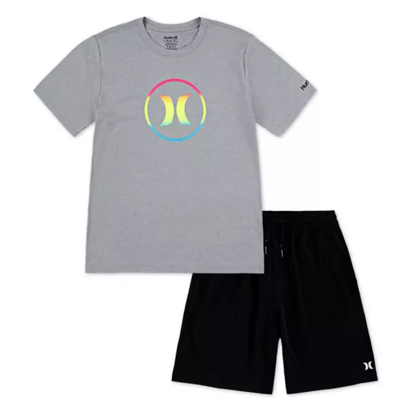 Мальчики 8-16 лет комплект из футболки h2o-dri и шорт с сетчатой подкладкой (2 предмета) Hurley, черный 
Мальчики 8-16 лет комплект из футболки h2o-dri и шорт с сетчатой подкладкой (2 предмета) Hurley, черный