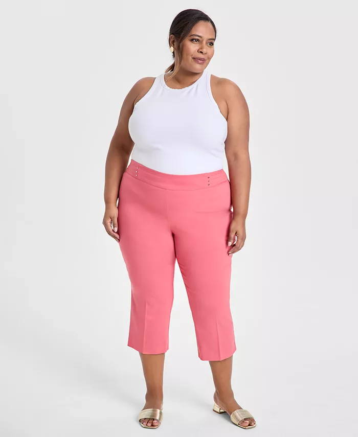 Капри с контролем живота больших размеров на резинке JM Collection, красный
Капри с контролем живота больших размеров на резинке JM Collection, красный