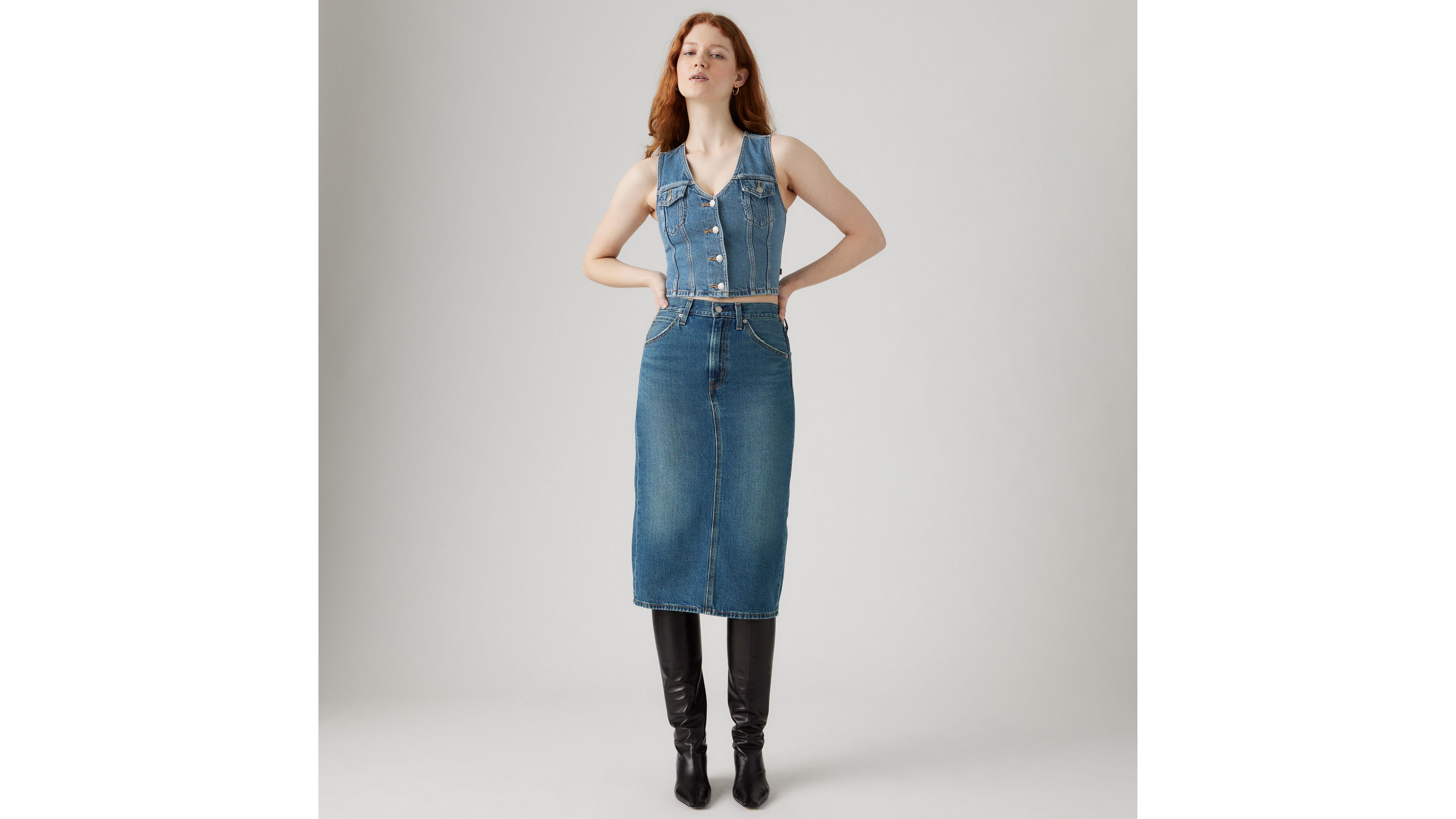 Юбка с высокой талией и разрезом сзади Levi's, Review Time - Medium Wash
Юбка с высокой талией и разрезом сзади Levi's, Review Time - Medium Wash