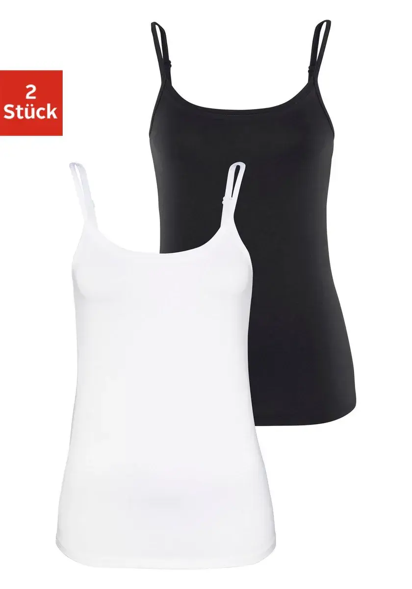 Топ Vivance спагетти (2 шт. в упаковке), с регулируемыми бретелями, черно-белый
Топ Vivance спагетти (2 шт. в упаковке), с регулируемыми бретелями, черно-белый
