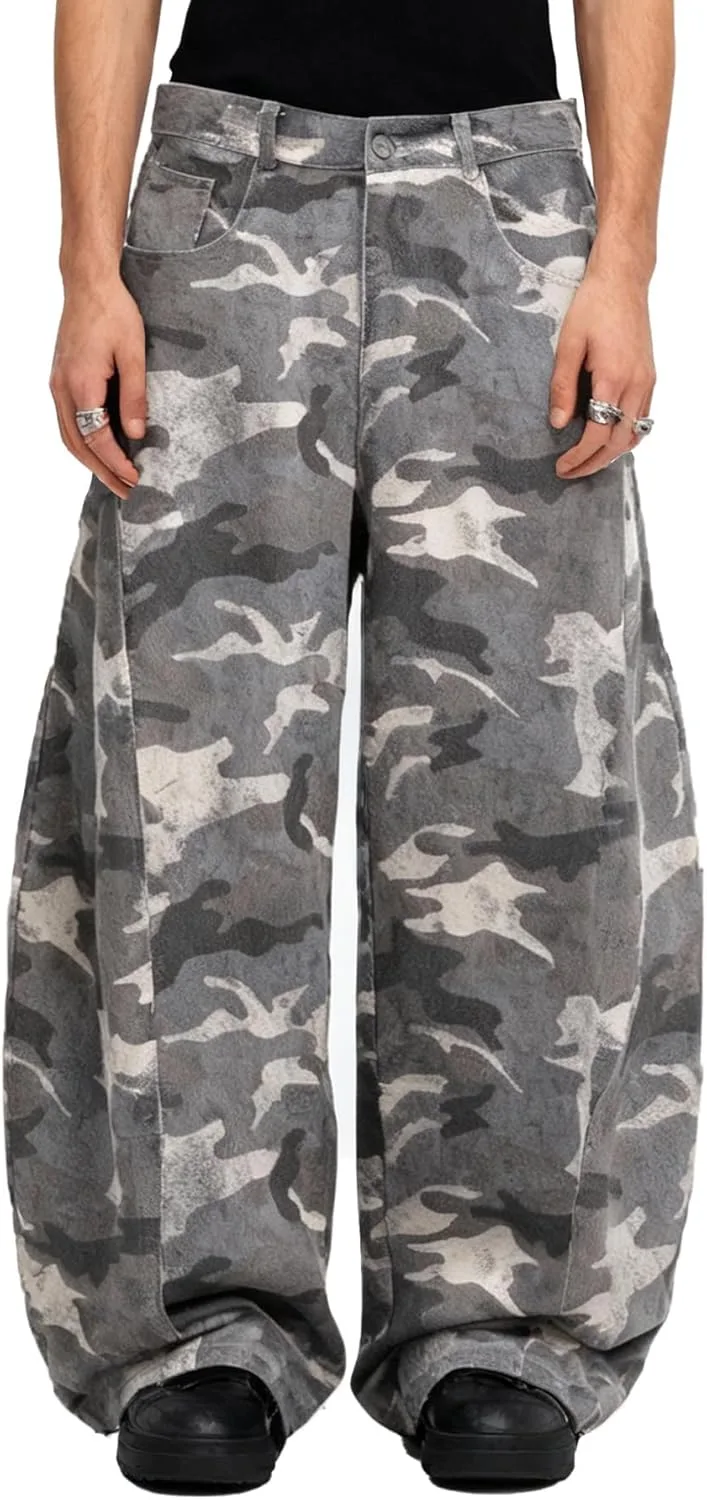 Bakyarder Unisex Vintage Camo Barrel Jeans Wide Leg Denim Pants Military Cargo Style Loose Streetwear Trousers
Bakyarder Unisex Vintage Camo Barrel Jeans Wide Leg Denim Pants Military Cargo Style Loose Streetwear Trousers