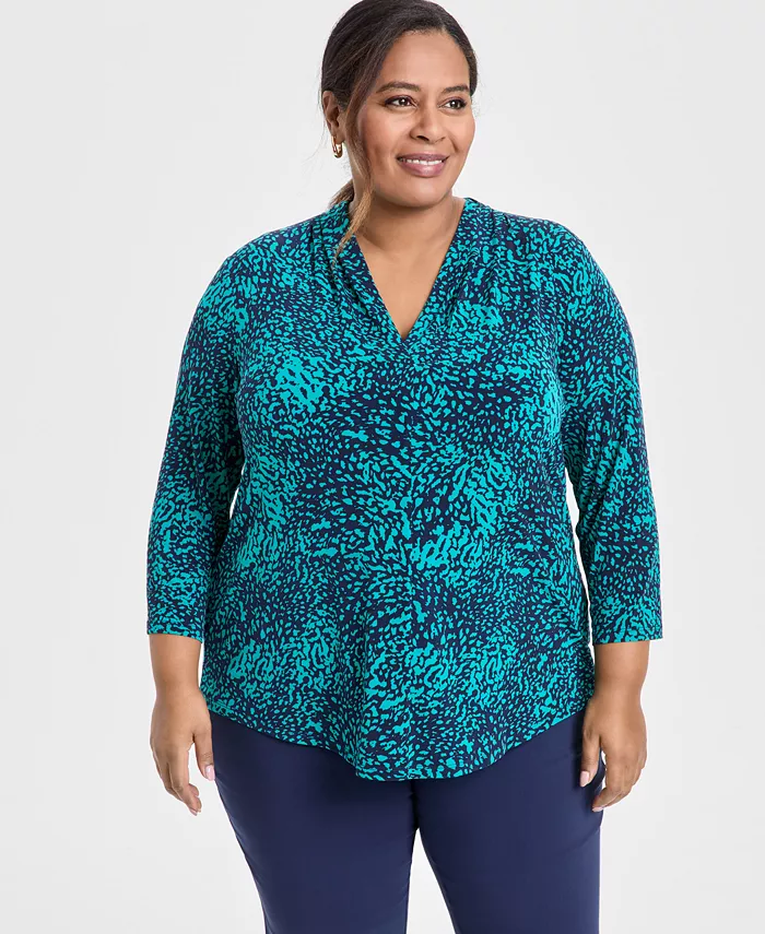 Топ с принтом и рукавом 3/4, Plus Size JM Collection, коричневый/бежевый
Топ с принтом и рукавом 3/4, Plus Size JM Collection, коричневый/бежевый