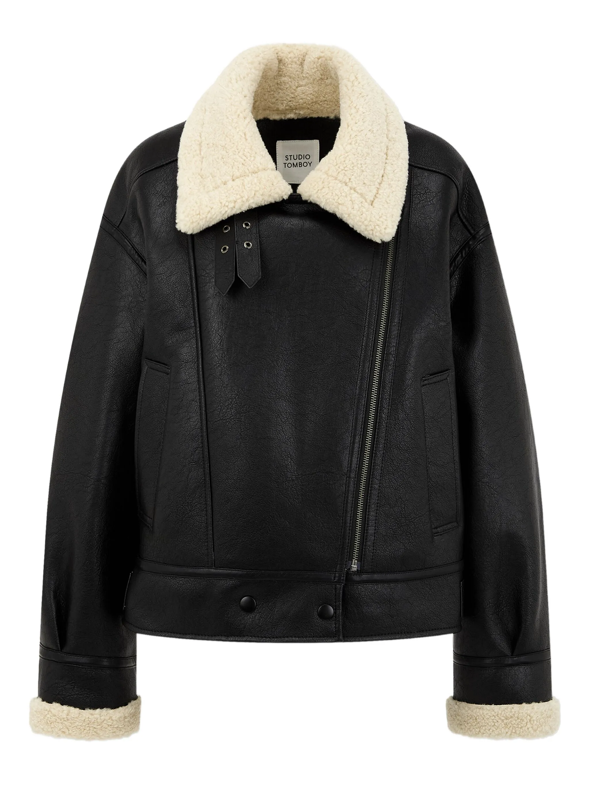 Куртка из искусственной кожи на овчине Studio Tomboy, черный
Куртка из искусственной кожи на овчине Studio Tomboy, черный