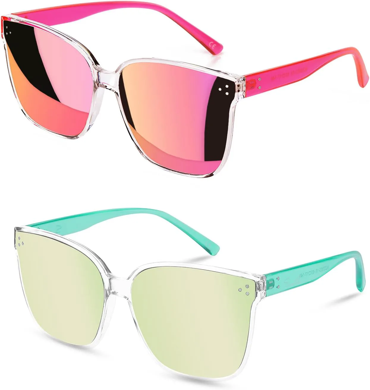 Женские солнцезащитные очки Sumato, большие розовые солнцезащитные очки для женщин с модными зеркальными линзами, блокирующими УФ-излучение UV400, Pink+light Green
Женские солнцезащитные очки Sumato, большие розовые солнцезащитные очки для женщин с модными зеркальными линзами, блокирующими УФ-излучение UV400, Pink+light Green