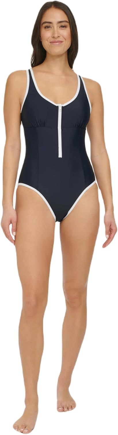 Женский слитный купальник Tommy Hilfiger с застежкой-молнией на плечо, Sky Captain/White
Женский слитный купальник Tommy Hilfiger с застежкой-молнией на плечо, Sky Captain/White