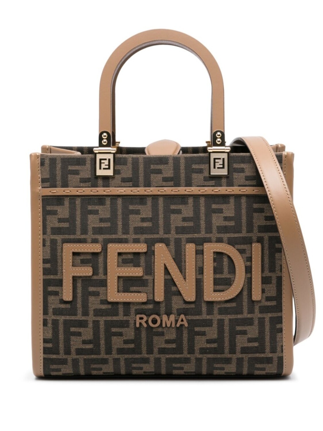 Маленькая сумка-тоут FENDI Sunshine, коричневый 
Маленькая сумка-тоут FENDI Sunshine, коричневый
