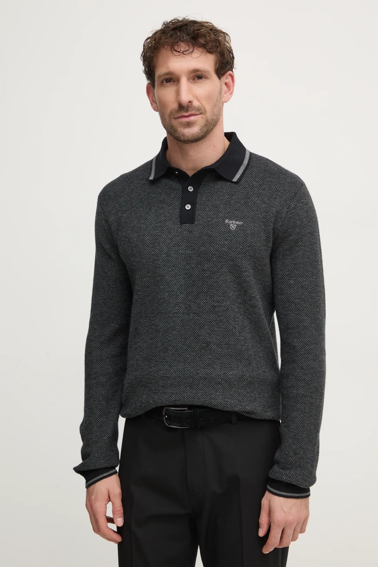 Свитер из смесовой шерсти Barbour, черный 
Свитер из смесовой шерсти Barbour, черный