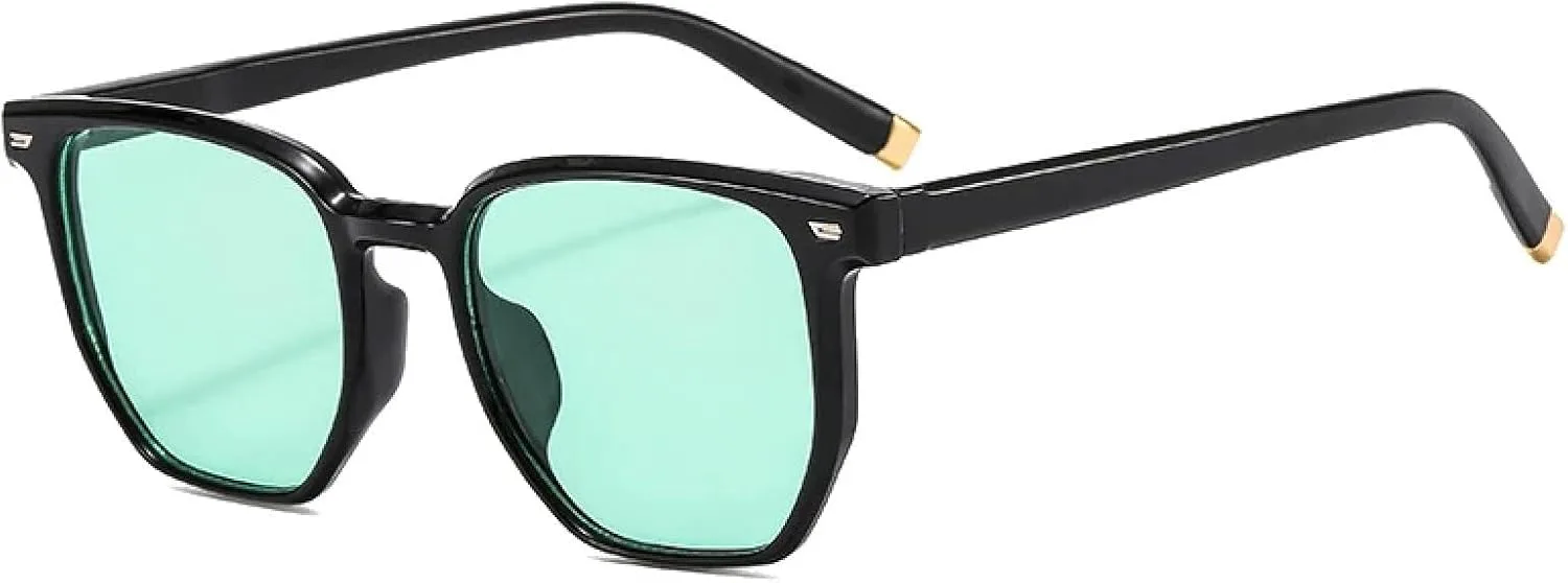 Ретро женские солнцезащитные очки с прозрачными линзами цвета океана, защита от УФ-излучения UV400, модные заклепки, мужские трендовые очки HHZZYVY, Black Green
Ретро женские солнцезащитные очки с прозрачными линзами цвета океана, защита от УФ-излучения UV400, модные заклепки, мужские трендовые очки HHZZYVY, Black Green