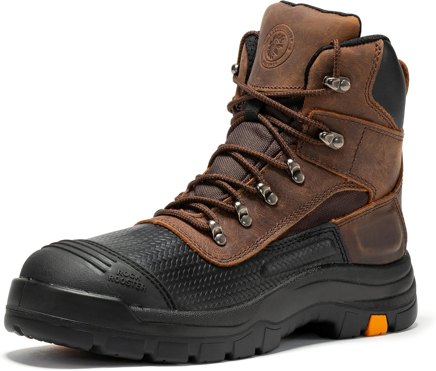 ROCKROOSTER Sedona - Мужские водонепроницаемые ботинки с защитой от проколов, 6 на шнуровке, стальной носок, сертифицированные по стандарту ASTM AK216, коричневый/стальной
ROCKROOSTER Sedona - Мужские водонепроницаемые ботинки с защитой от проколов, 6 на шнуровке, стальной носок, сертифицированные по стандарту ASTM AK216, коричневый/стальной