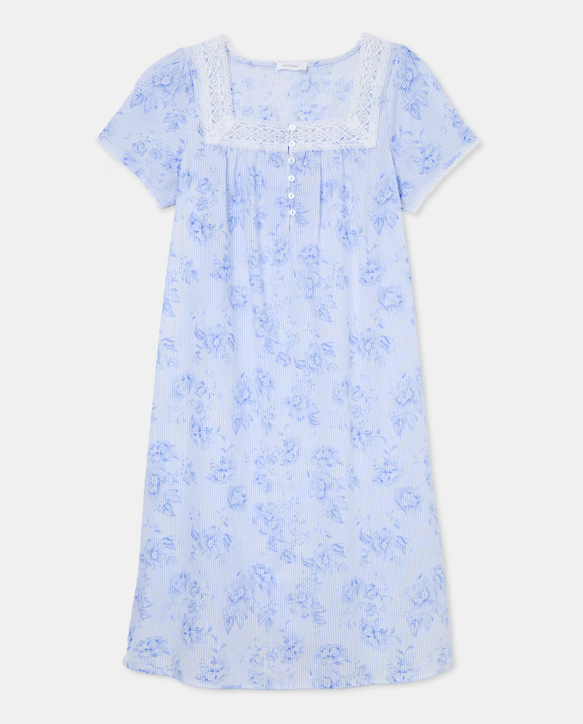 Ночная сорочка с пуговицами и вышивкой Énfasis, синий
Ночная сорочка с пуговицами и вышивкой Énfasis, синий