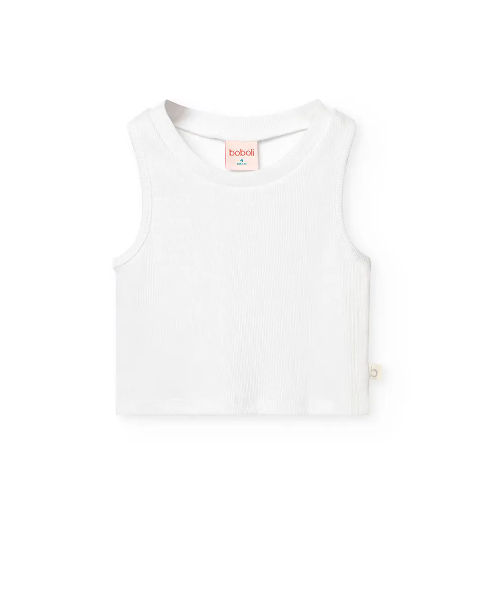 Топ для девочек без рукавов с круглым вырезом Boboli, белый
Топ для девочек без рукавов с круглым вырезом Boboli, белый
