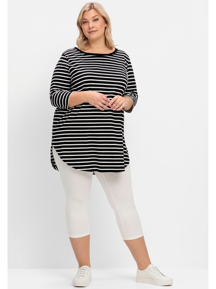 Футболка sheego, черно-белый
Футболка sheego, черно-белый