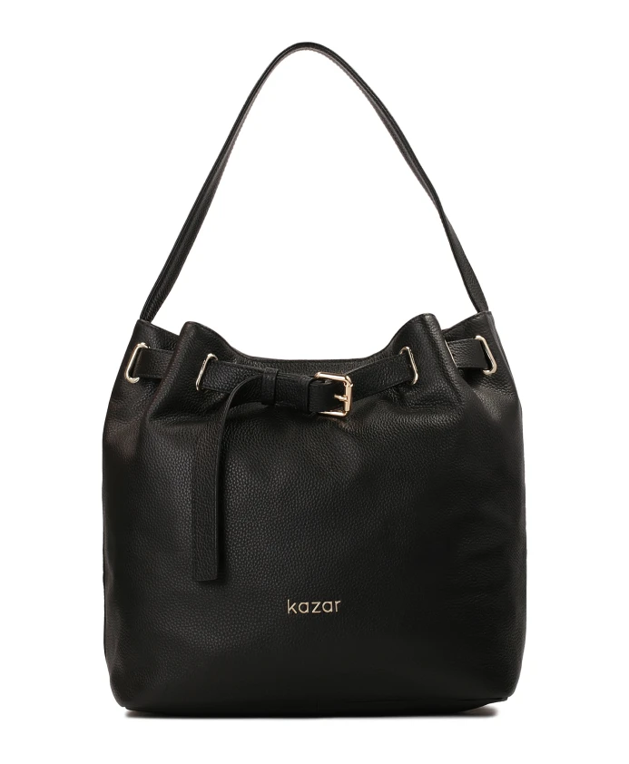 Кожаная сумка, украшенная ремешком Kazar, черный
Кожаная сумка, украшенная ремешком Kazar, черный