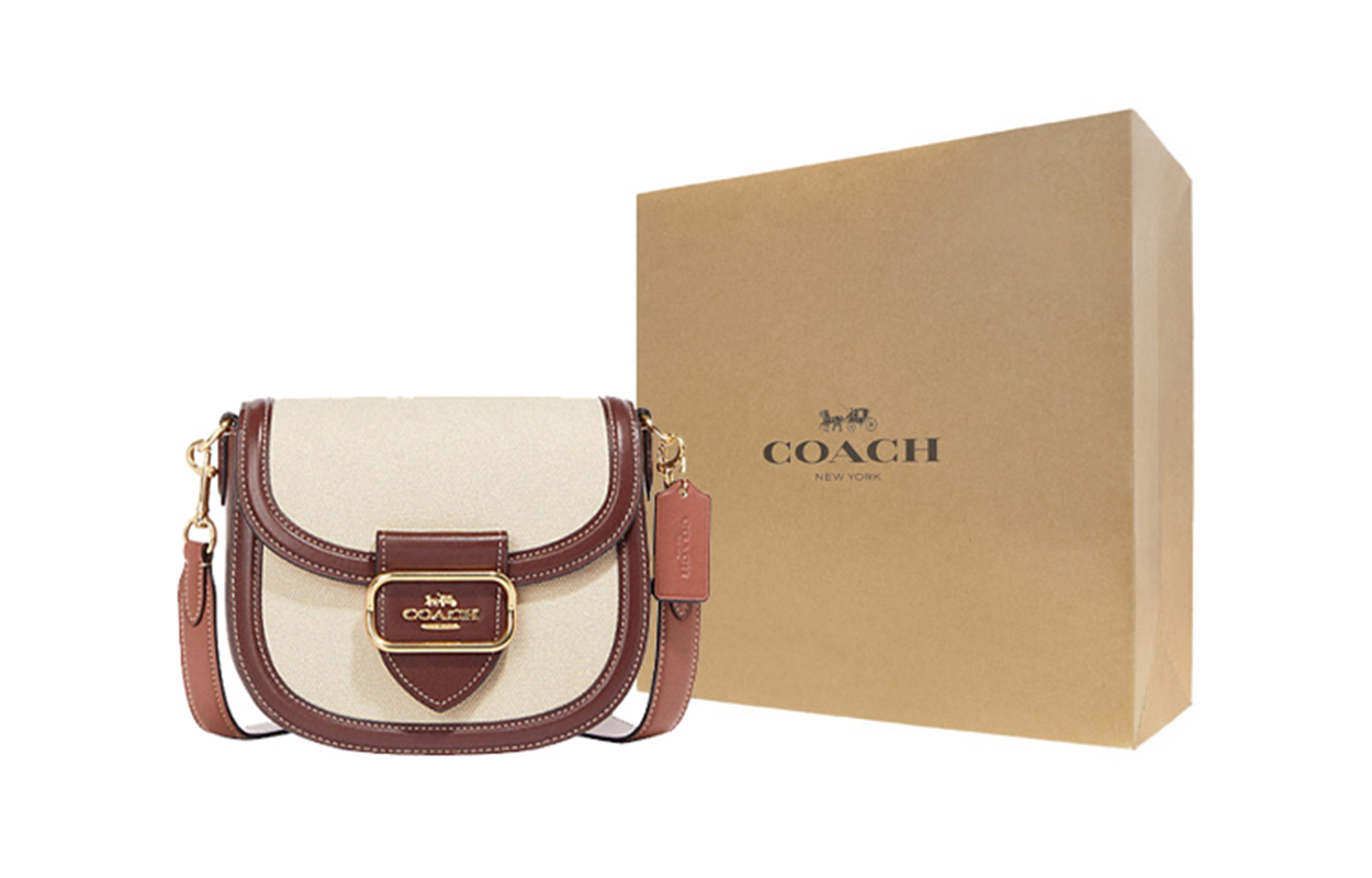 COACH Сумка-седло из кожи Морган с текстилем через плечо маленький размер женская красная и бежевая
COACH Сумка-седло из кожи Морган с текстилем через плечо маленький размер женская красная и бежевая