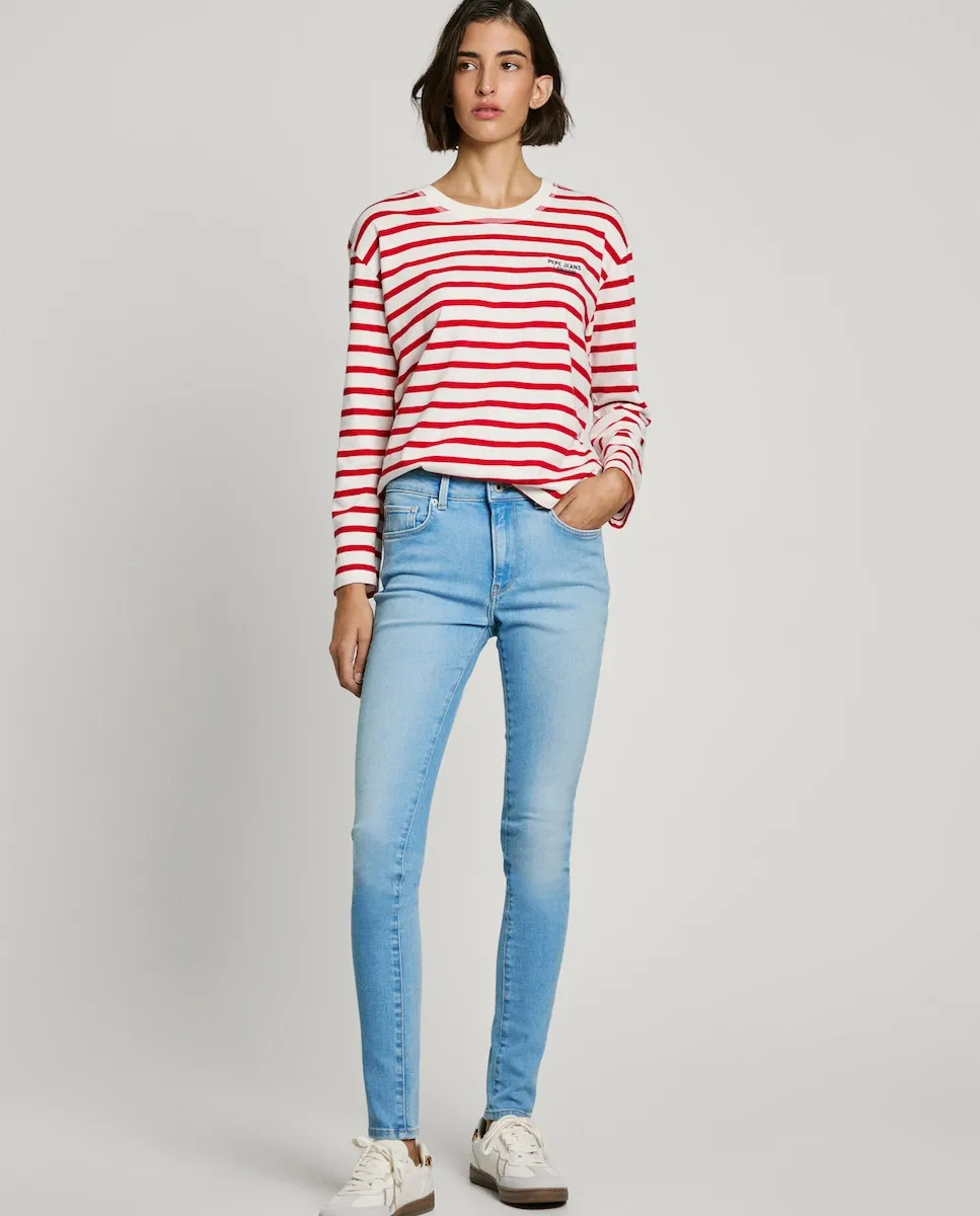 Женские джинсы-скинни с завышенной талией из эластичной ткани Pepe Jeans, светло-голубой
Женские джинсы-скинни с завышенной талией из эластичной ткани Pepe Jeans, светло-голубой