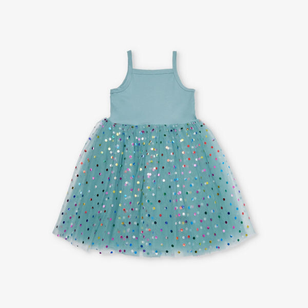 Платье-Пачка с принтом в горошек из хлопковой смеси 1-8 лет Bob & Blossom, бирюзовый