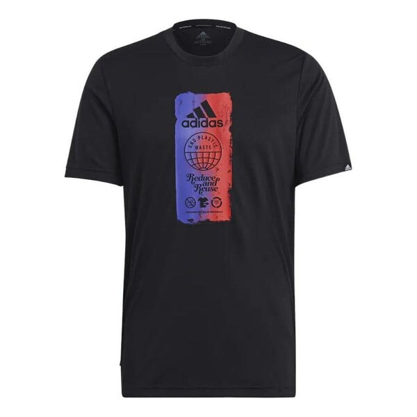 Футболка Men's adidas Multi-Color Printing Sports Short Sleeve Black T-Shirt, мультиколор 
Футболка Men's adidas Multi-Color Printing Sports Short Sleeve Black T-Shirt, мультиколор