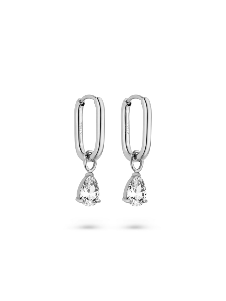 s.Oliver Серьги-кольца из нержавеющей стали с каменными элементами, серебристого цвета
s.Oliver Серьги-кольца из нержавеющей стали с каменными элементами, серебристого цвета