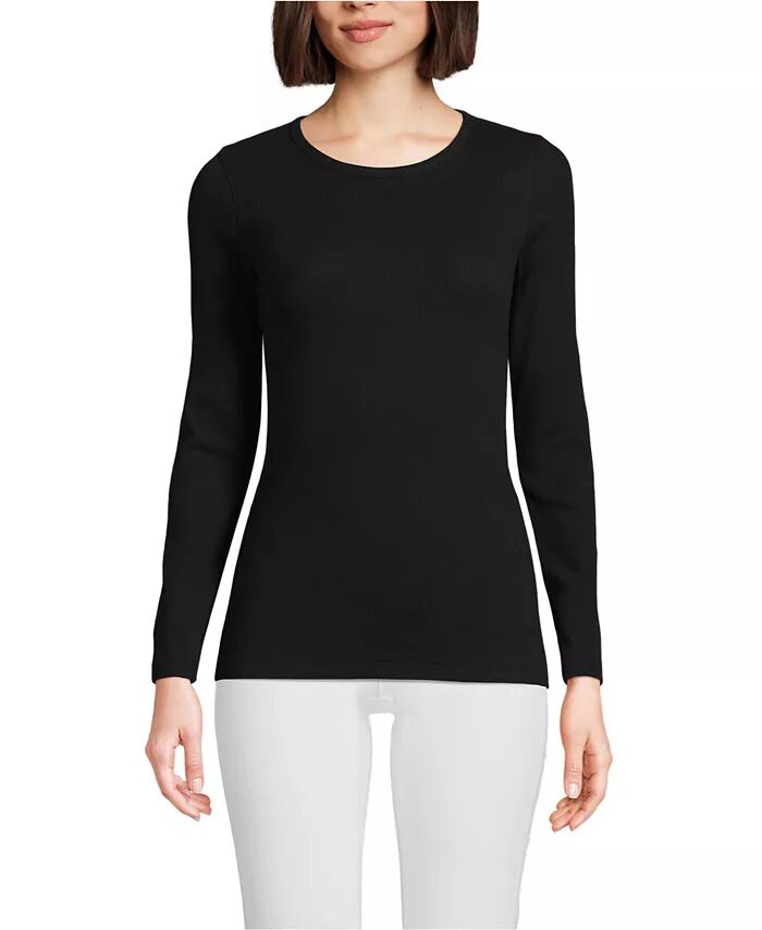 Женская футболка с длинным рукавом и микро-рубчиком для высоких женщин Lands' End, черный
Женская футболка с длинным рукавом и микро-рубчиком для высоких женщин Lands' End, черный
