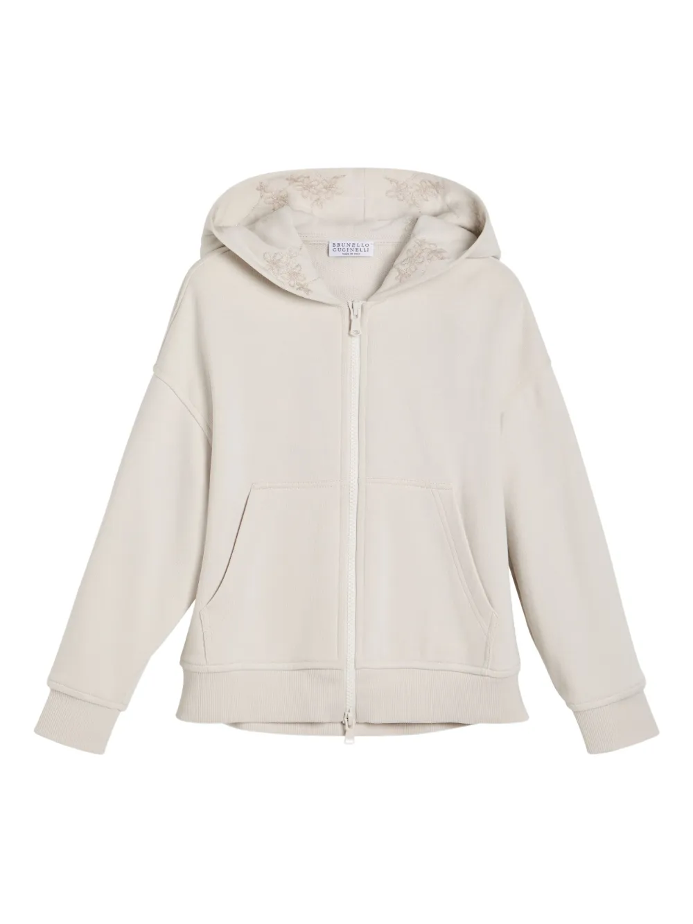 Толстовка на молнии с вышивкой Brunello Cucinelli Kids, нейтральный
Толстовка на молнии с вышивкой Brunello Cucinelli Kids, нейтральный