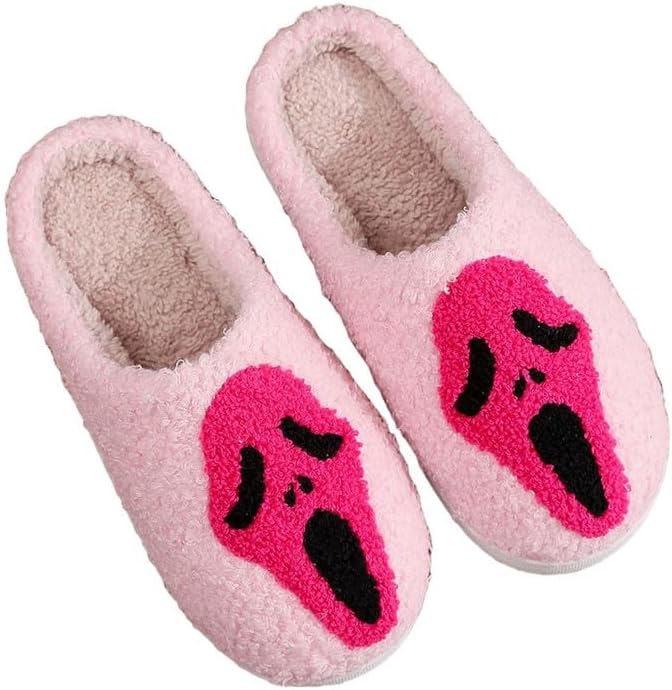 Тапочки JadeRich на Хэллоуин для женщин и мужчин, уютные плюшевые домашние тапочки, смешной дизайн с черепом и привидением, для дома и улицы, розовый
Тапочки JadeRich на Хэллоуин для женщин и мужчин, уютные плюшевые домашние тапочки, смешной дизайн с черепом и привидением, для дома и улицы, розовый