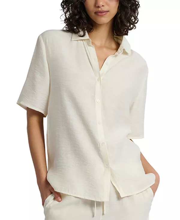 Рубашка свободного кроя с коротким рукавом и пуговицами из жатой ткани Onia, белый
Рубашка свободного кроя с коротким рукавом и пуговицами из жатой ткани Onia, белый