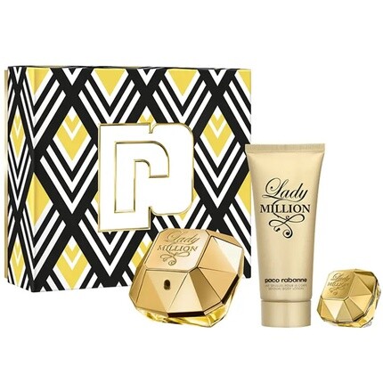 Paco Rabanne Lady Million 3 Piece Gift Set Eau De Parfum 80ml - Eau De Parfum 5ml - Body Lotion 100ml
Paco Rabanne Lady Million 3 Piece Gift Set Eau De Parfum 80ml - Eau De Parfum 5ml - Body Lotion 100ml