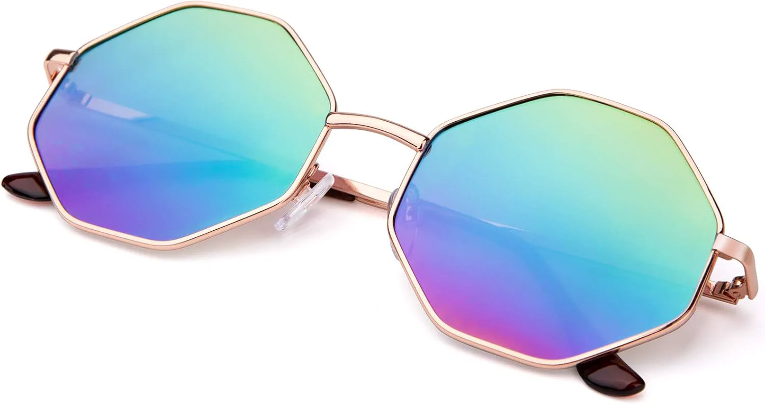 Женские солнцезащитные очки Hipster Polygon Oversized с изящной металлической оправой, линзами конфетного цвета и защитой от УФ-излучения UV400 PINGLAS, Multicolor
Женские солнцезащитные очки Hipster Polygon Oversized с изящной металлической оправой, линзами конфетного цвета и защитой от УФ-излучения UV400 PINGLAS, Multicolor