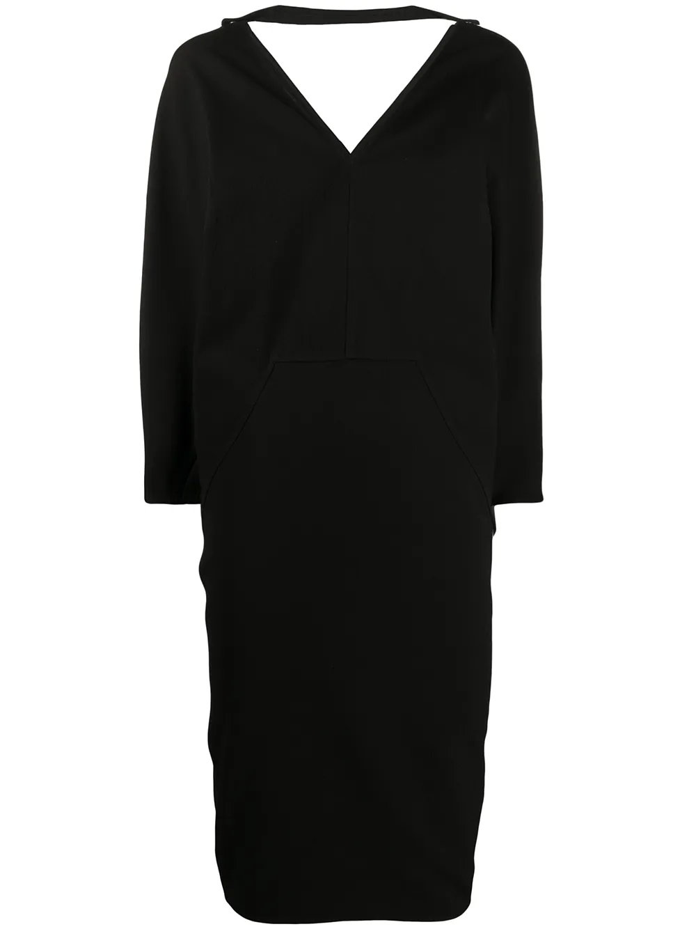 Платье миди с V-образным вырезом Rick Owens, черный
Платье миди с V-образным вырезом Rick Owens, черный