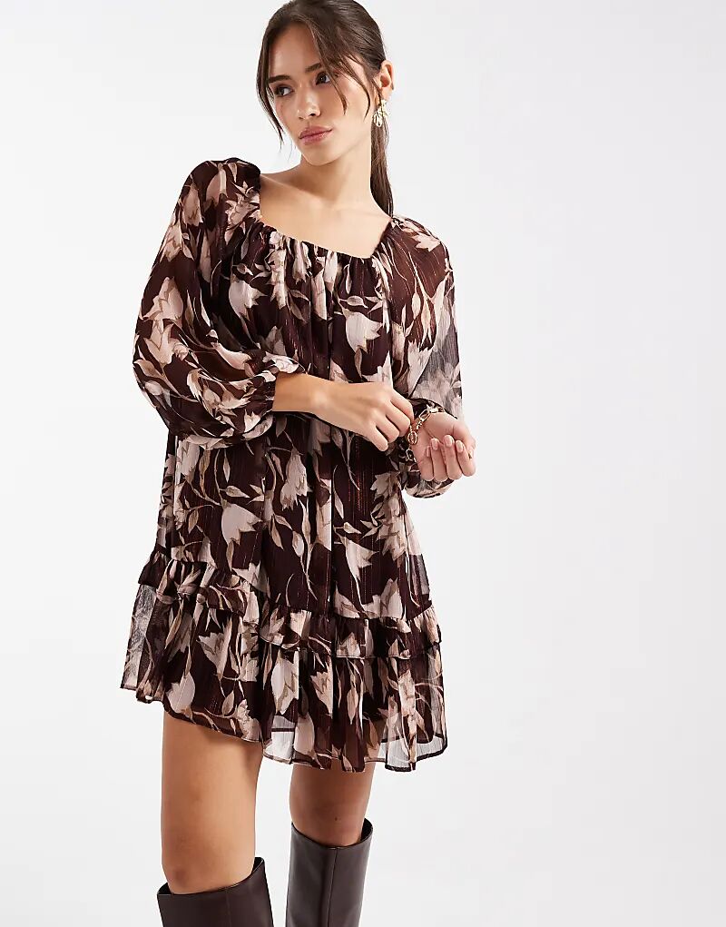 Мини-платье New Look с цветочным принтом фиолетового цвета
Мини-платье New Look с цветочным принтом фиолетового цвета