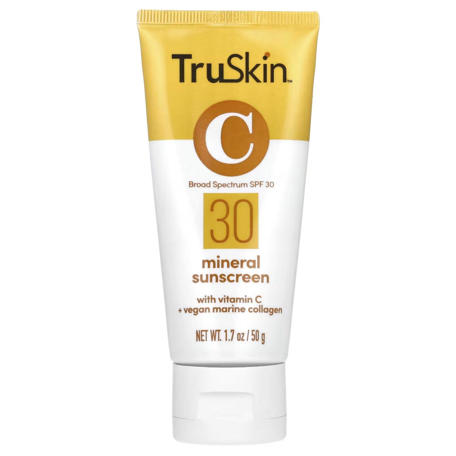 Солнцезащитный крем TruSkin SPF 30 с витамином С и веганским морским коллагеном, 50 г
Солнцезащитный крем TruSkin SPF 30 с витамином С и веганским морским коллагеном, 50 г