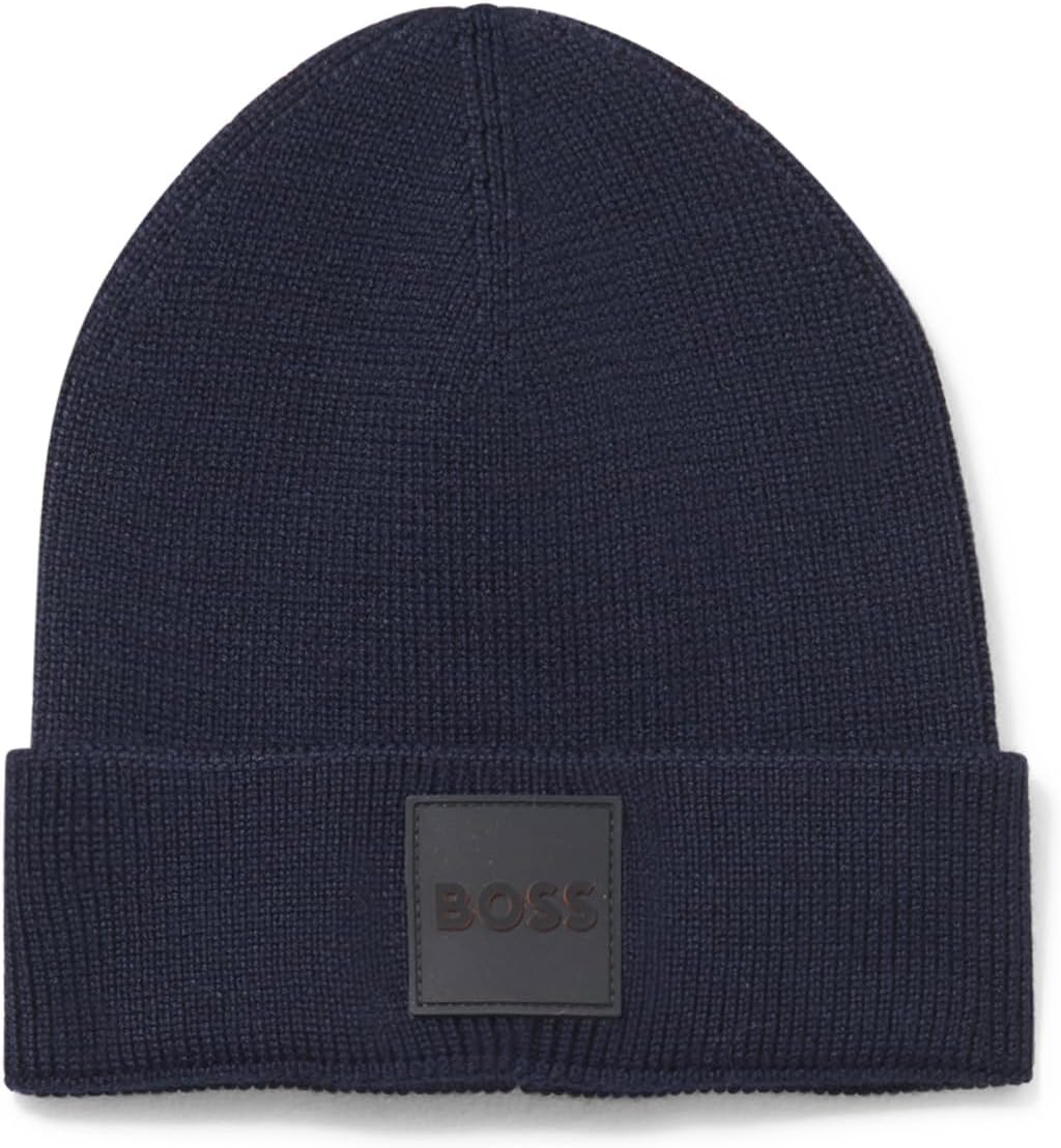 Мужская ребристая шапка BOSS с войлочным тканым логотипом по центру, Black Berry Blue
Мужская ребристая шапка BOSS с войлочным тканым логотипом по центру, Black Berry Blue