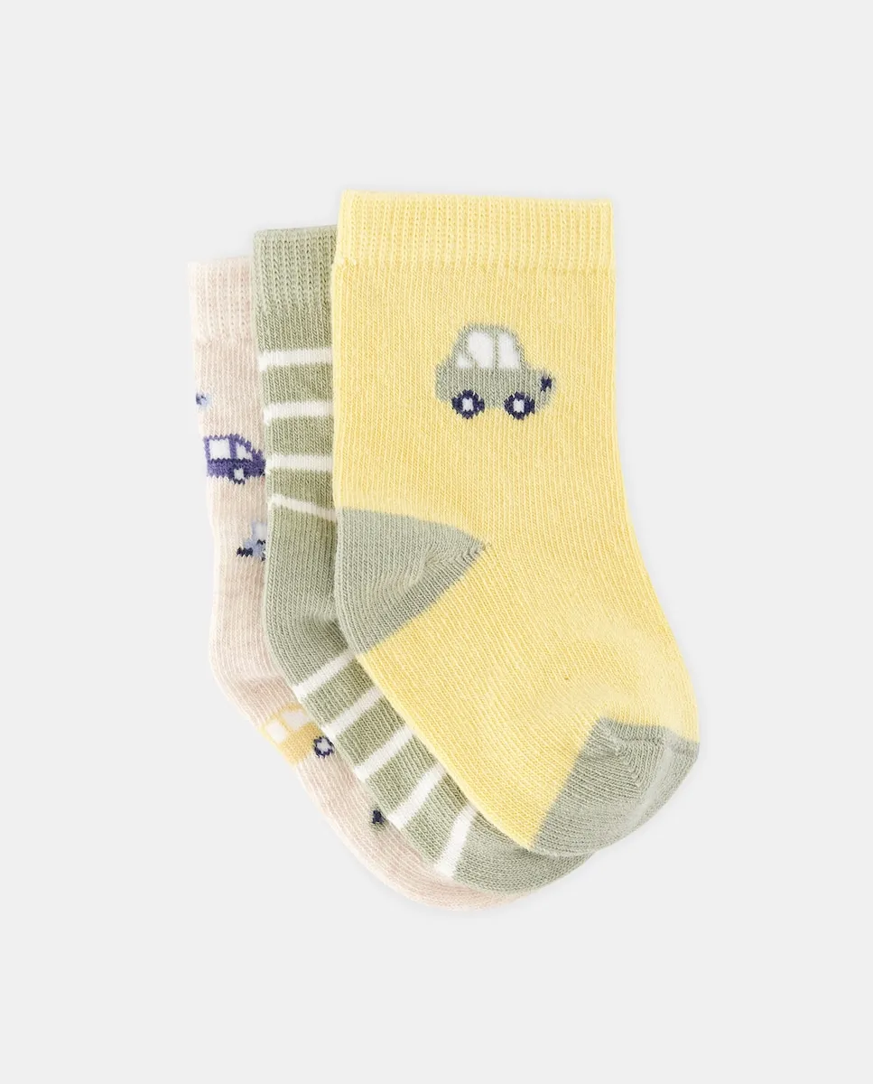 Набор из 3 пар носков с детским фантазийным рисунком для мальчика Cotton Juice, мультиколор
Набор из 3 пар носков с детским фантазийным рисунком для мальчика Cotton Juice, мультиколор