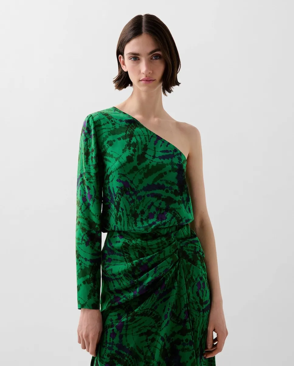 Женская асимметричная блузка прямого кроя Scalpers, зеленый
Женская асимметричная блузка прямого кроя Scalpers, зеленый