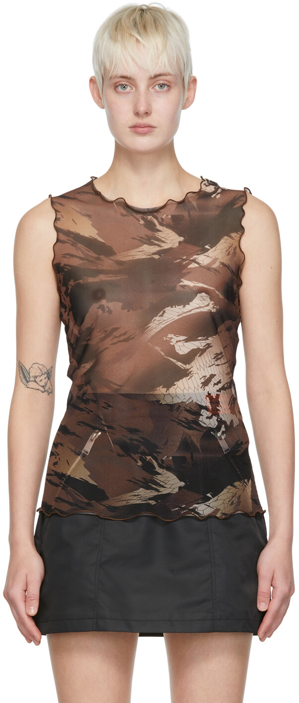 Коричневая нейлоновая майка Heron Preston
Коричневая нейлоновая майка Heron Preston