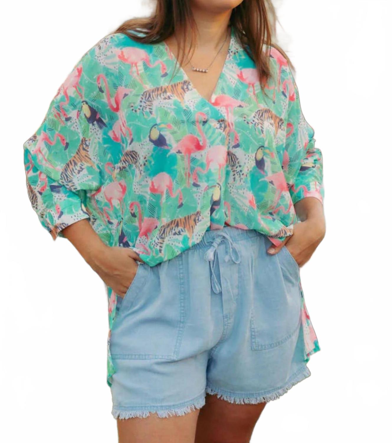 Фламинго топ Jungle в цвете морской волны Sincerely Ours, Teal
Фламинго топ Jungle в цвете морской волны Sincerely Ours, Teal