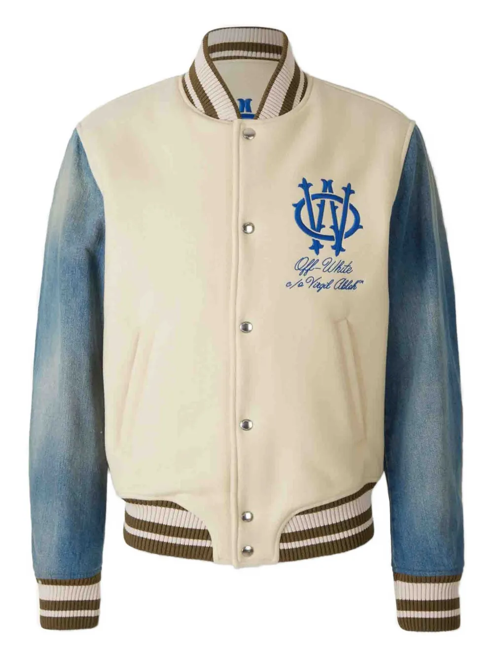 Пуговичный вышитый пиджак Off-White, нейтральный
Пуговичный вышитый пиджак Off-White, нейтральный