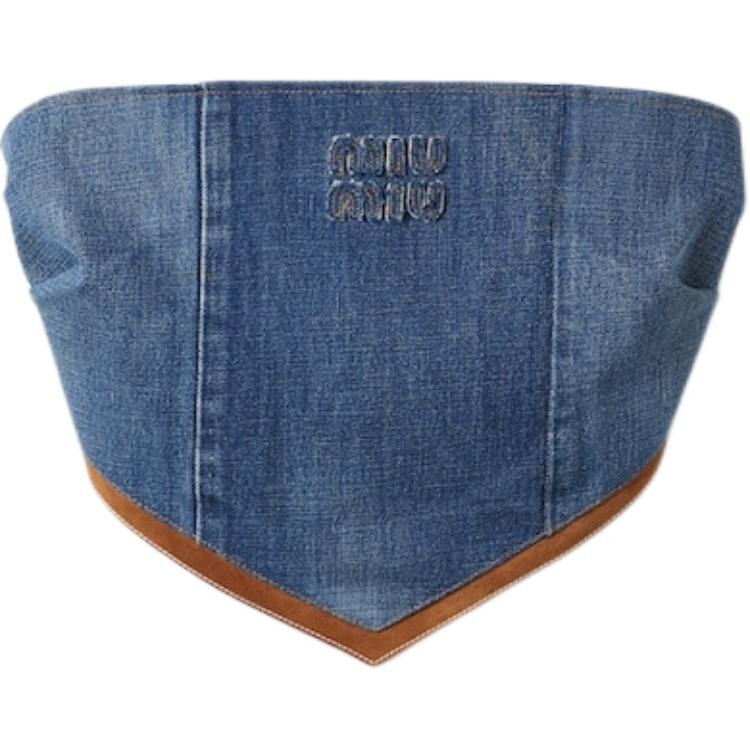 Топ без бретелек женский синий Miu Miu
Топ без бретелек женский синий Miu Miu