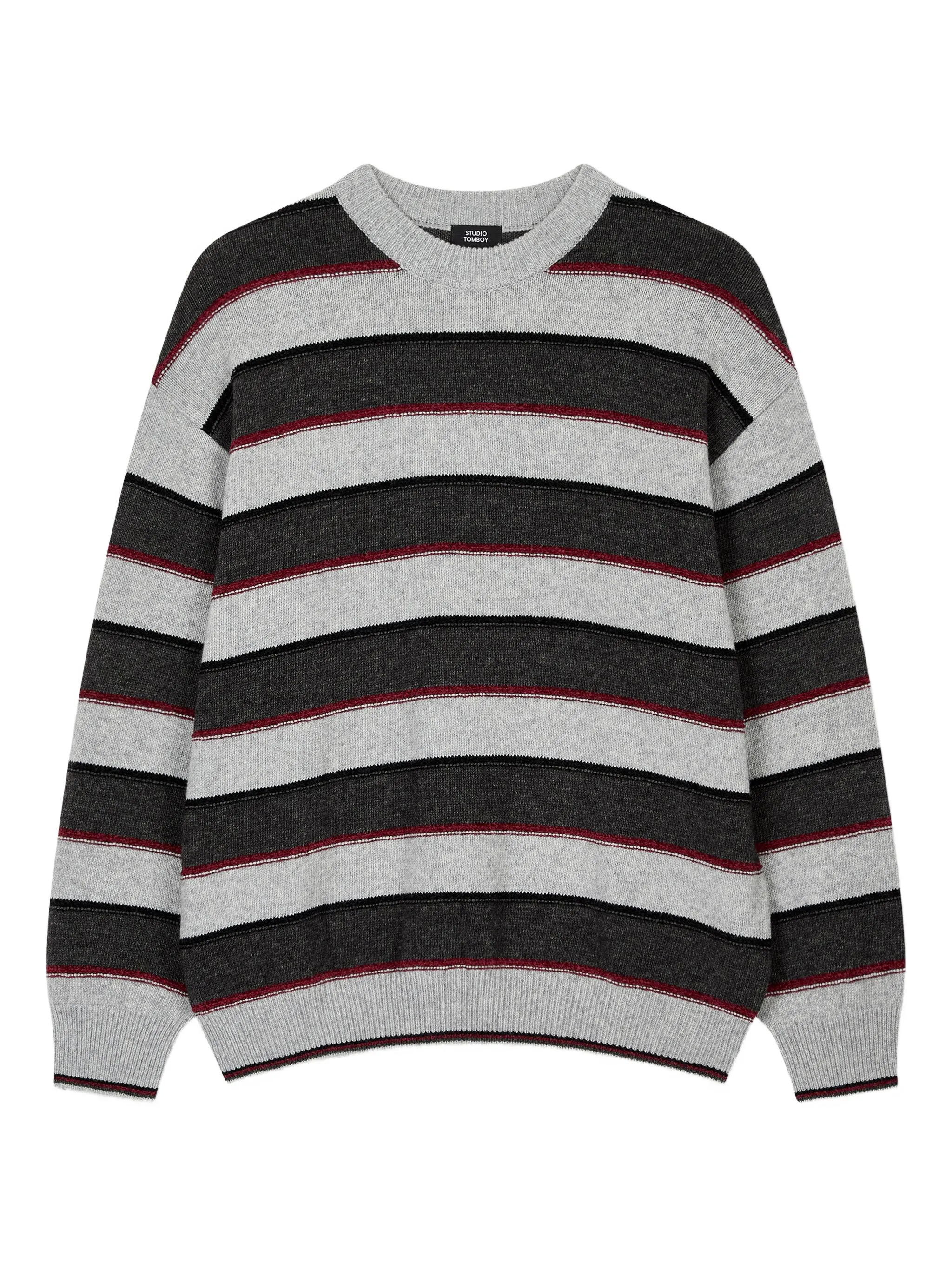 Полосатый свитер из смесовой шерсти Studio Tomboy, серый
Полосатый свитер из смесовой шерсти Studio Tomboy, серый