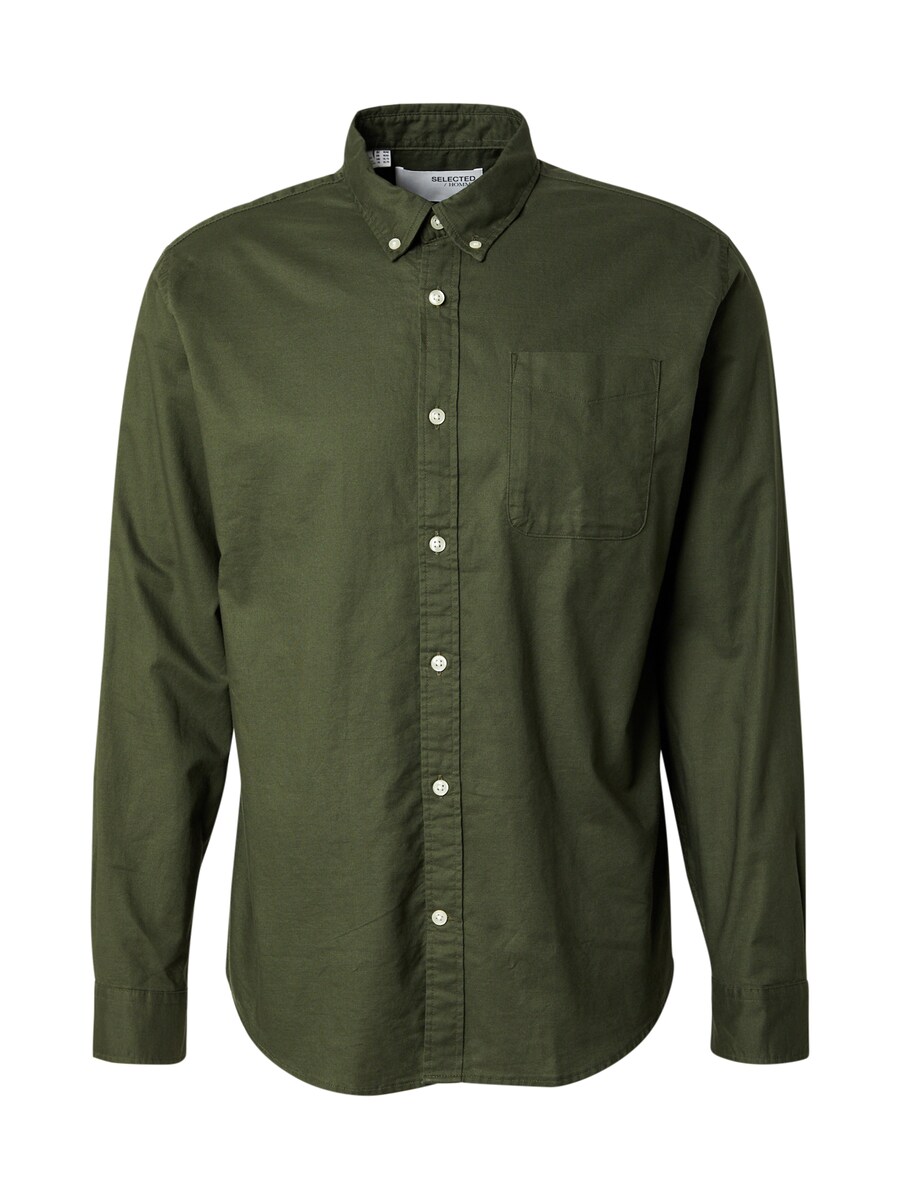 Рубашка на пуговицах классического кроя SELECTED SLHRMAT, темно-зеленый 
Рубашка на пуговицах классического кроя SELECTED SLHRMAT, темно-зеленый