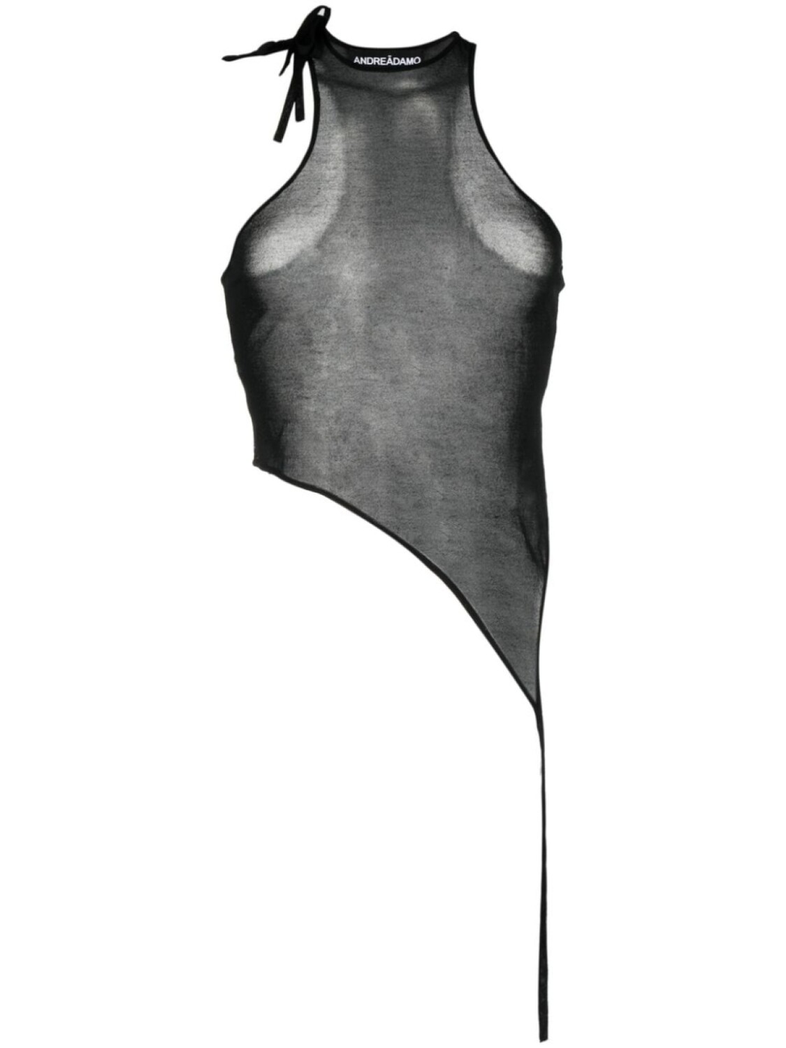 ANDREĀDAMO прозрачный топ асимметричного кроя, черный
ANDREĀDAMO прозрачный топ асимметричного кроя, черный