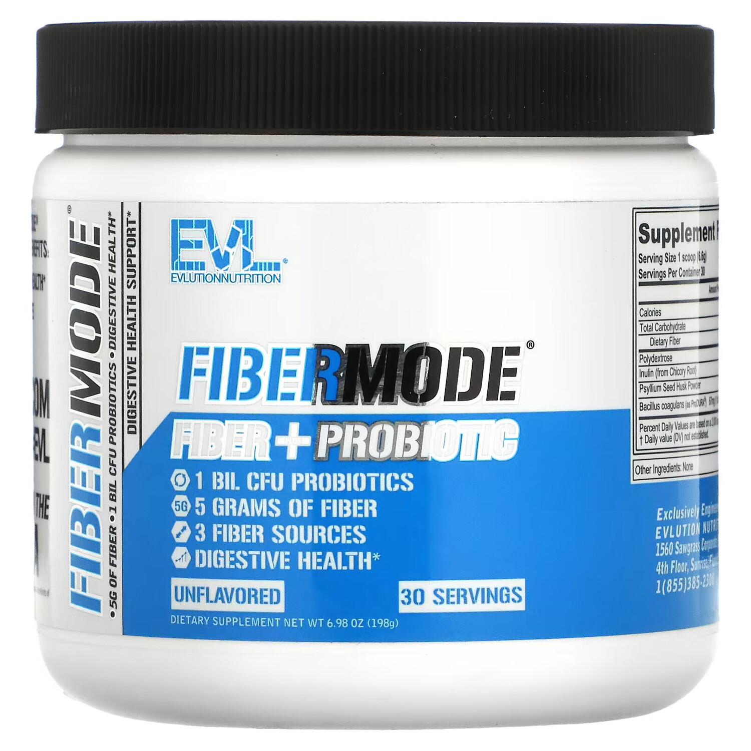EVLution Nutrition, FiberMode, клетчатка и пробиотик, без добавок, 198 г (6,98 унции)
EVLution Nutrition, FiberMode, клетчатка и пробиотик, без добавок, 198 г (6,98 унции)