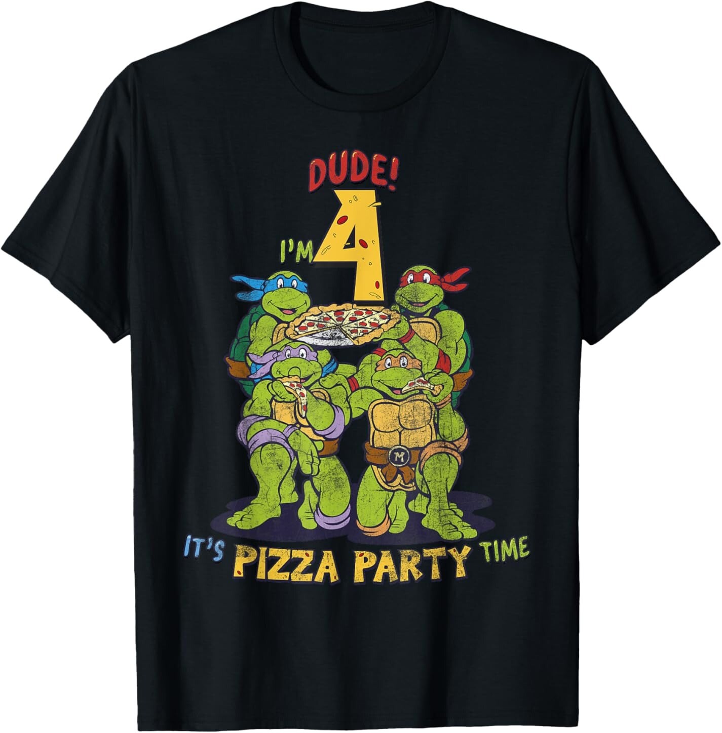Мужская футболка Teenage Mutant Ninja Turtles I'm 4 Dude Pizza Birthday Party, черный
Мужская футболка Teenage Mutant Ninja Turtles I'm 4 Dude Pizza Birthday Party, черный