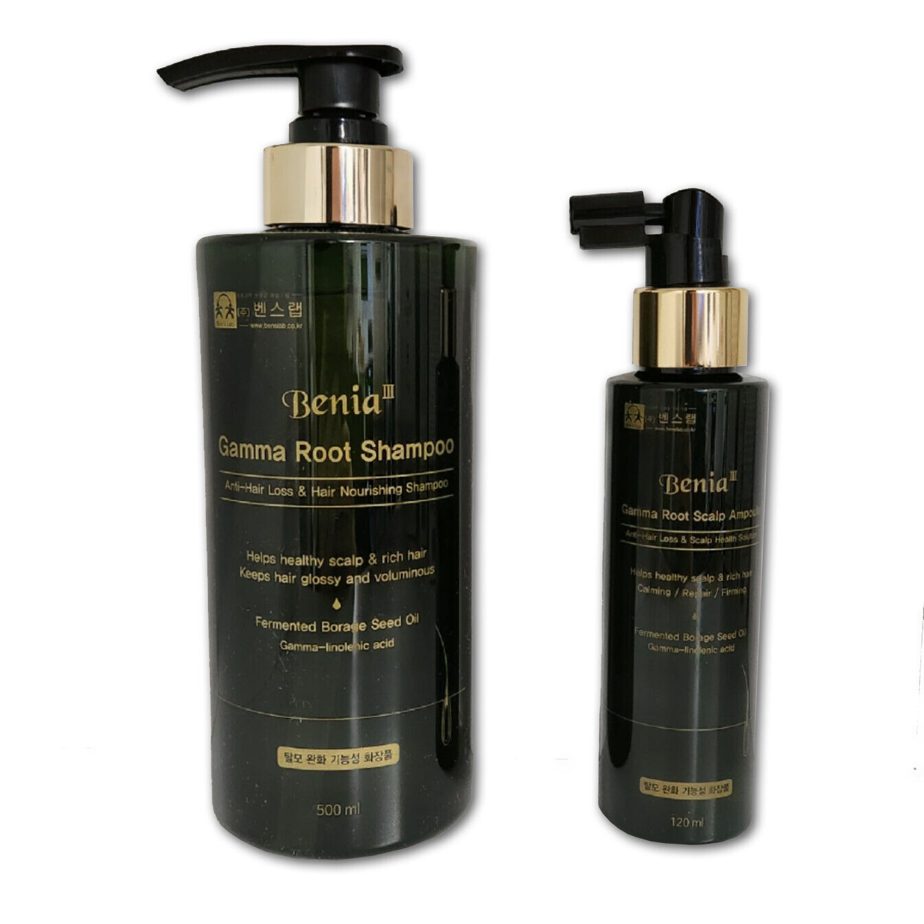 Benia III Gamma root набор: питательный шампунь для волос, 500 мл + питательная сыворотка для волос, 120 мл
Benia III Gamma root набор: питательный шампунь для волос, 500 мл + питательная сыворотка для волос, 120 мл