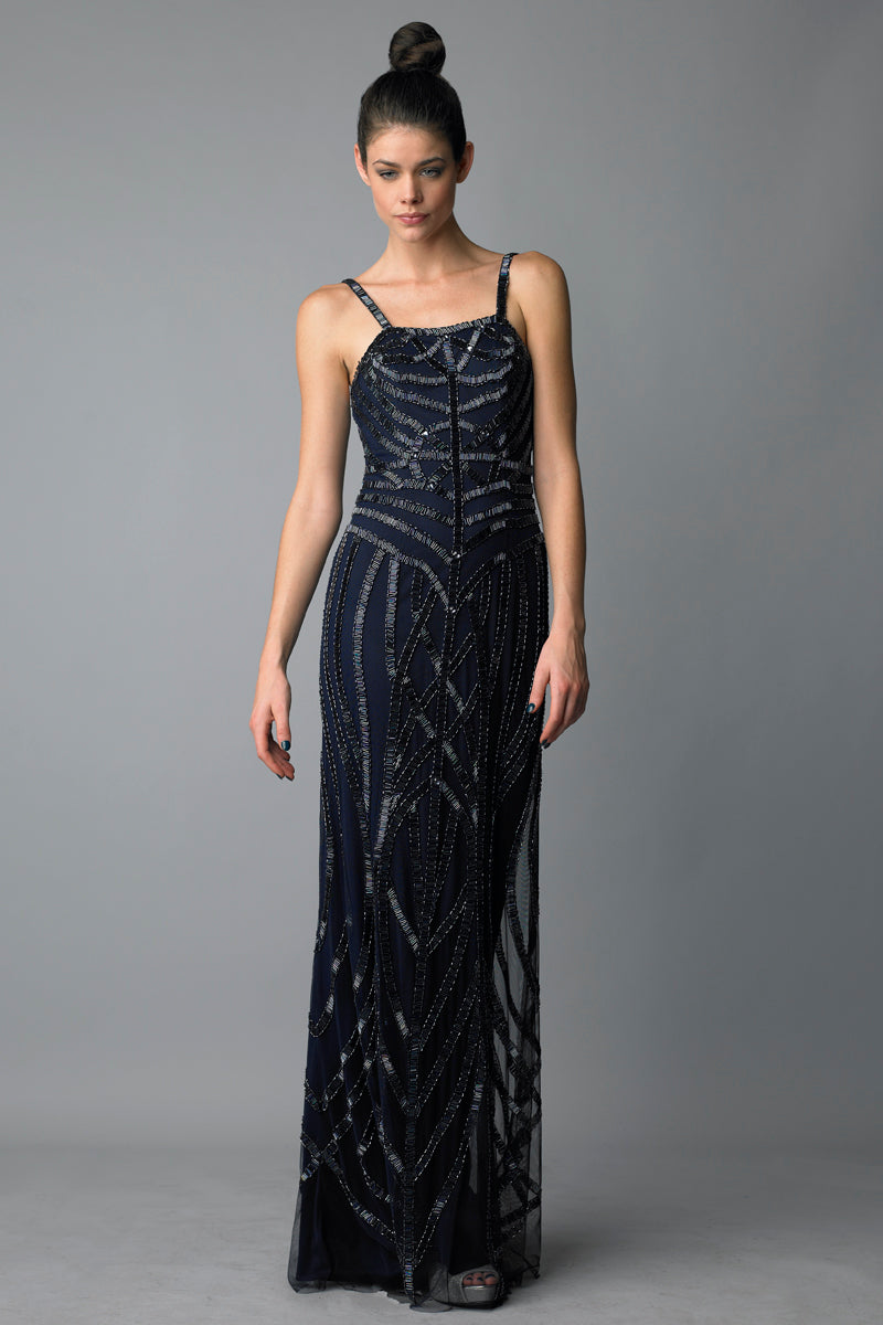 Вечернее платье на тонких бретельках Basix Black Label, темно-синий
Вечернее платье на тонких бретельках Basix Black Label, темно-синий