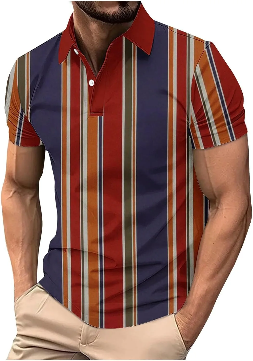 Футболка-поло Henley для мужчин, летняя мода, полосатая, с коротким рукавом
Футболка-поло Henley для мужчин, летняя мода, полосатая, с коротким рукавом